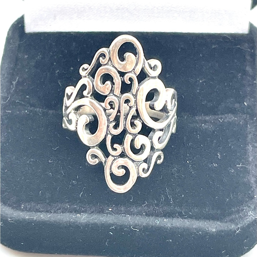Silver Cloud Sterling Silver Scroll Work Ring - image 2